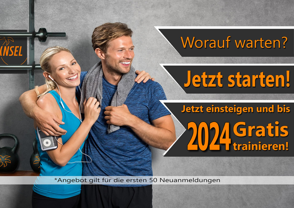Aktion: Gratis trainieren bis 2024 – Fitness Insel